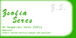 zsofia seres business card