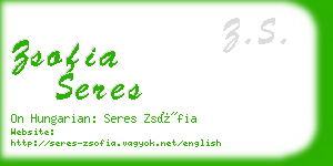 zsofia seres business card